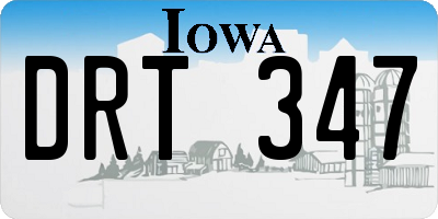 IA license plate DRT347