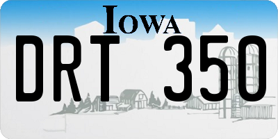 IA license plate DRT350