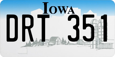 IA license plate DRT351