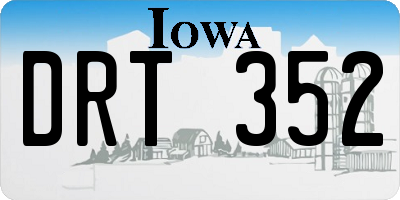 IA license plate DRT352