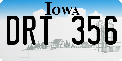 IA license plate DRT356