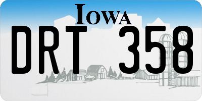 IA license plate DRT358