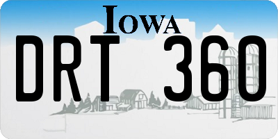 IA license plate DRT360