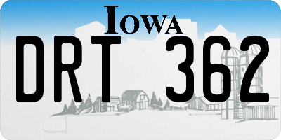 IA license plate DRT362