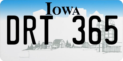 IA license plate DRT365