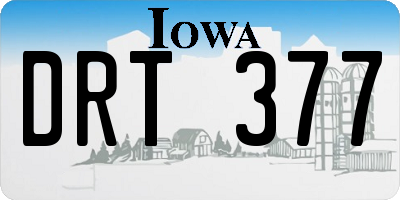 IA license plate DRT377