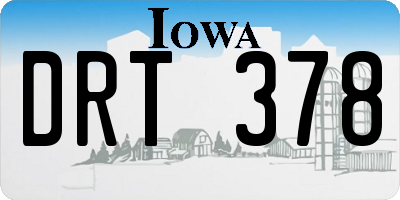 IA license plate DRT378