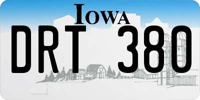 IA license plate DRT380