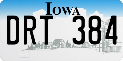 IA license plate DRT384