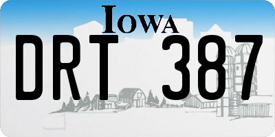 IA license plate DRT387