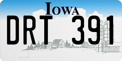 IA license plate DRT391