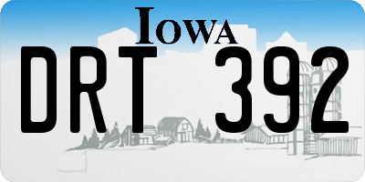 IA license plate DRT392