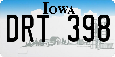 IA license plate DRT398