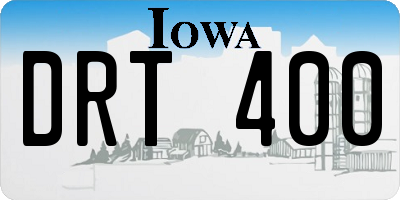 IA license plate DRT400