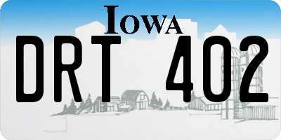 IA license plate DRT402