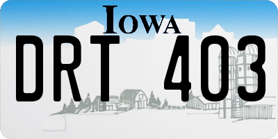 IA license plate DRT403