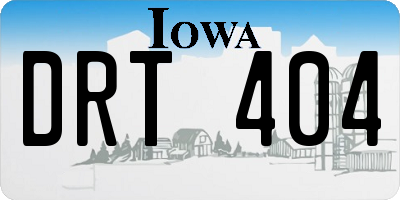 IA license plate DRT404