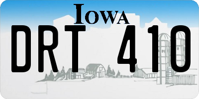 IA license plate DRT410