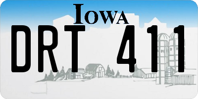 IA license plate DRT411