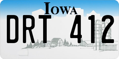 IA license plate DRT412