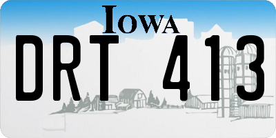 IA license plate DRT413