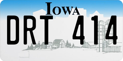 IA license plate DRT414