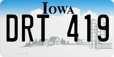 IA license plate DRT419