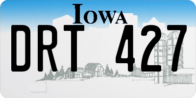 IA license plate DRT427