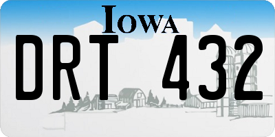 IA license plate DRT432