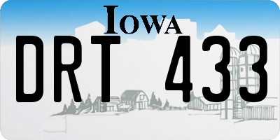 IA license plate DRT433