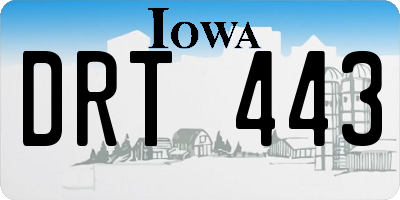 IA license plate DRT443