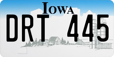 IA license plate DRT445