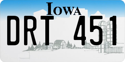 IA license plate DRT451