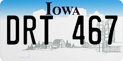 IA license plate DRT467