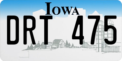 IA license plate DRT475