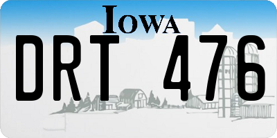 IA license plate DRT476