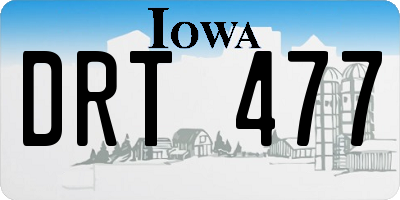 IA license plate DRT477