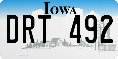 IA license plate DRT492