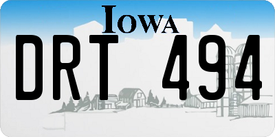 IA license plate DRT494