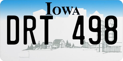 IA license plate DRT498