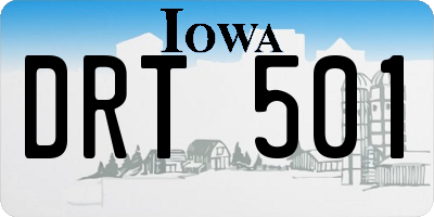 IA license plate DRT501