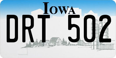 IA license plate DRT502