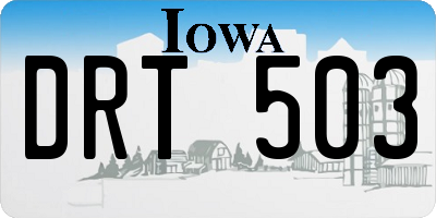 IA license plate DRT503