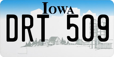 IA license plate DRT509