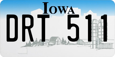 IA license plate DRT511