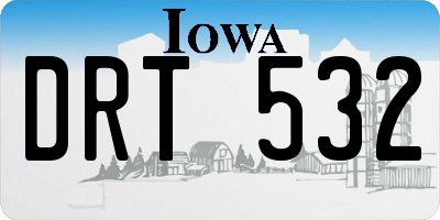 IA license plate DRT532