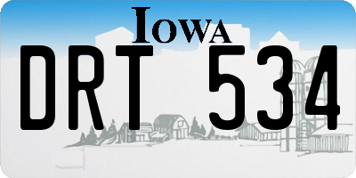 IA license plate DRT534