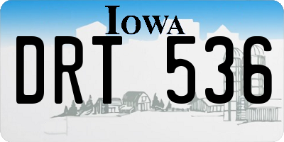 IA license plate DRT536