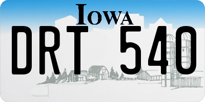 IA license plate DRT540