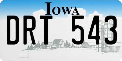 IA license plate DRT543